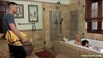Play After pouncing at hubby, she jumps on mommy as well - nina elle, gina valentina