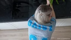 Play Curvy Blonde Mila Lioness in High Heels and Lingerie Fucked Roughly in the Kitchen